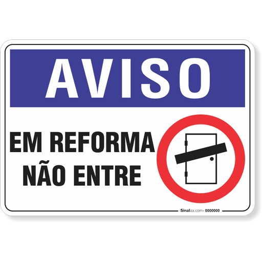 PLACA AVISO EM MANUTENÇÃO - isinaliza