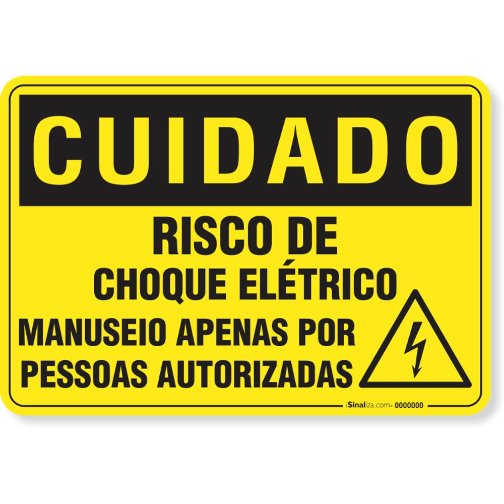 Placa Cuidado Risco De Choque Elétrico Manuseio Apenas Por Pessoas ...